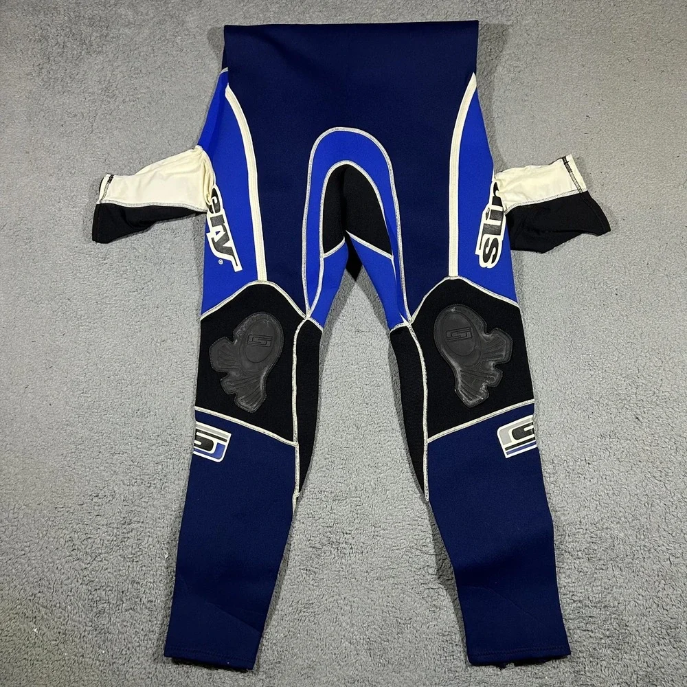 Slippery Mens Wetsuit Large Tall Short-sleeve and Long-leg Black, Blue
